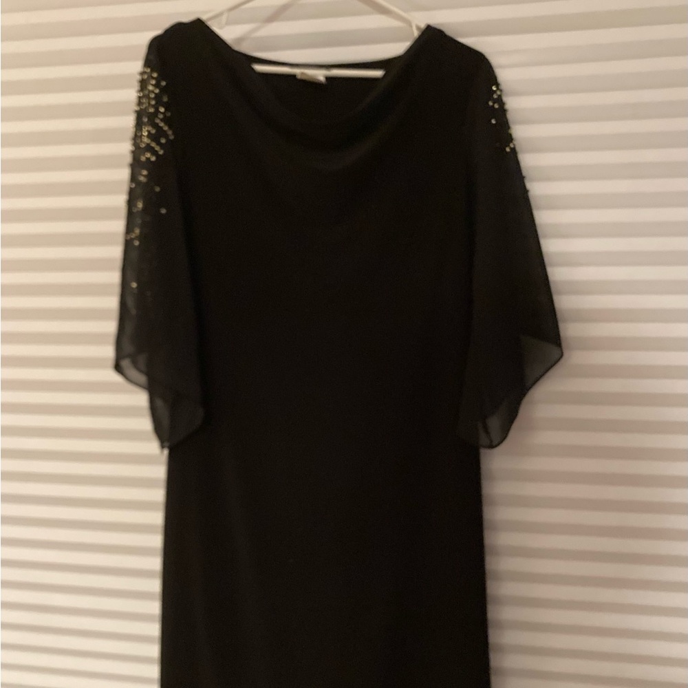 MSK Black Dress with Gold Detailing